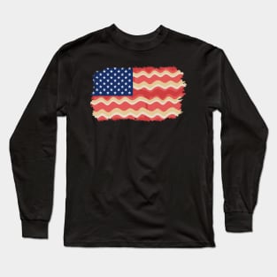 USA Bacon Flag  Cute US Dried Pigs Funny 4th Of July Gift Long Sleeve T-Shirt